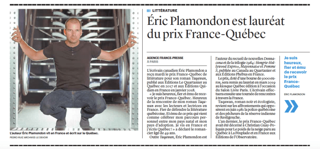 Prix France Québec Plamondon
